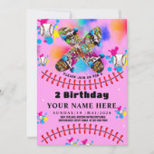 Baseball Skateboard Graffiti buntes Party pink Einladung (Vorderseite)