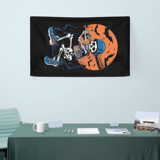 Baseball Skeleton Halloween Baseball Halloween Banner (Messeveranstaltung)