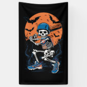 Baseball Skeleton Halloween Baseball Halloween Banner (Vertikal)