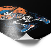 Baseball Skeleton Halloween Baseball Halloween Fotodruck (Ecke)