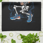Baseball Skeleton Halloween Baseball Halloween Geschirrtuch (Gefaltet)