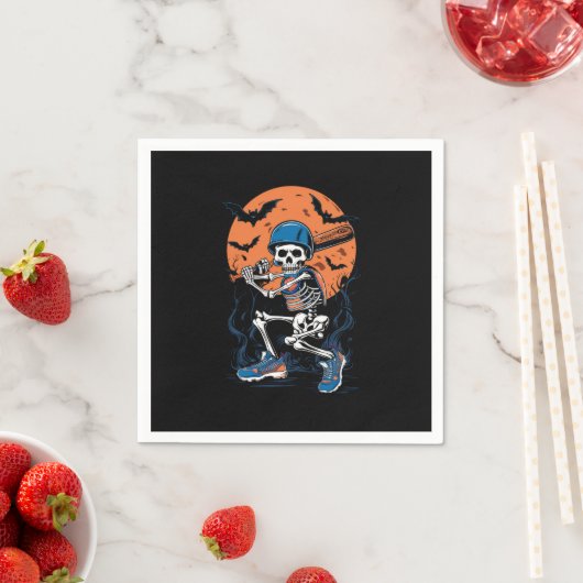 Baseball Skeleton Halloween Baseball Halloween Serviette (Beispiel)