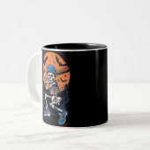 Baseball Skeleton Halloween Baseball Halloween Zweifarbige Tasse (Vorderseite Links)