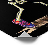 Baseball Skeleton Halloween Men Boys Baseball Hall Poster (Ecke)