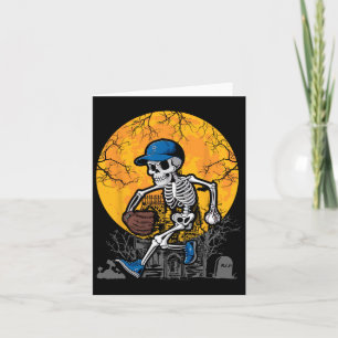 Baseball Skeleton Halloween Men Boys Baseball Spoo Karte
