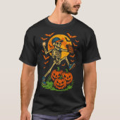 Baseball Skeleton Halloween Men Boys Baseball T-Shirt (Vorderseite)