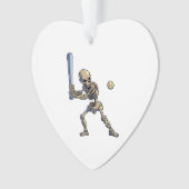 Baseball Skeleton Halloween Ornament (Vorderseite)