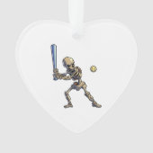 Baseball Skeleton Halloween Ornament (Vorderseite)