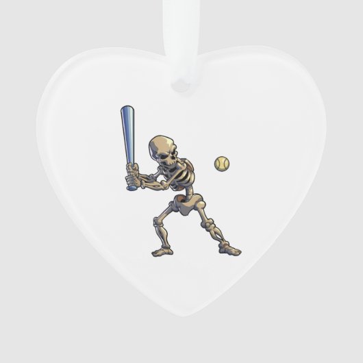 Baseball Skeleton Halloween Ornament (Vorderseite)