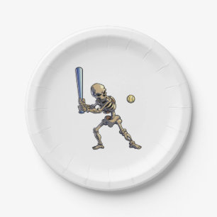Baseball Skeleton Halloween Pappteller