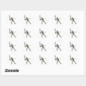 Baseball Skeleton Halloween Runder Aufkleber (Blatt)