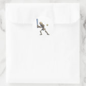 Baseball Skeleton Halloween Runder Aufkleber (Tasche)