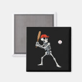 Baseball Skeleton Halloween Skelett spielen Baseba Magnet (Vorderseite/Rückseite)