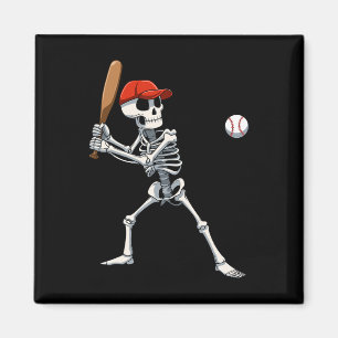 Baseball Skeleton Halloween Skelett spielen Baseba Magnet