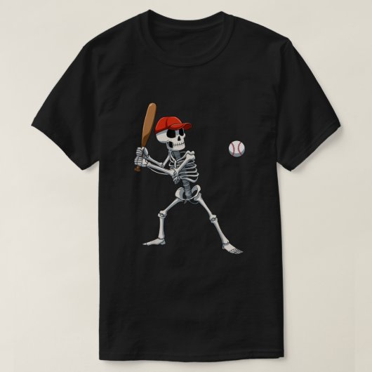 Baseball Skeleton Halloween Skelett spielen Baseba T-Shirt (Design vorne)