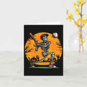 Baseball Skeleton Halloween Spooky Boys Baseball P Karte (Gelbe Blume)