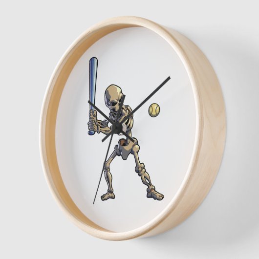 Baseball Skeleton Halloween Uhr (Winkel)