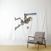 Baseball Skeleton Halloween Wandteppich (Beispiel (Horizontal))