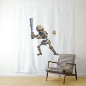 Baseball Skeleton Halloween Wandteppich (Beispiel)