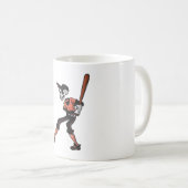 Baseball-Skelett-Design für Baseballspieler Kaffeetasse (VorderseiteRechts)