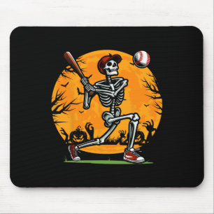 Baseball-Skelett Halloween Gruseliger Baseballspie Mousepad