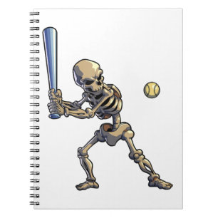 Baseball-Skelett Halloween Notizblock