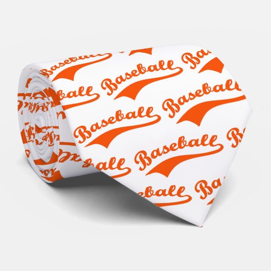 Baseball-Skript in Orange Krawatte (Gerollt)