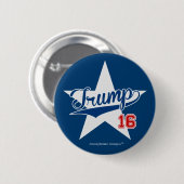 Baseball-Skript-Stern des Trumpf-16 (Donald Trump Button (Vorne & Hinten)