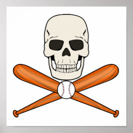 BASEBALL SKULL-Piratenflagge Digitaler DownloadPNG Poster