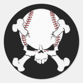 Baseball Skull Runder Aufkleber