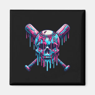 Baseball Skull Tropfen Baseball Tropfen Baseball I Magnet