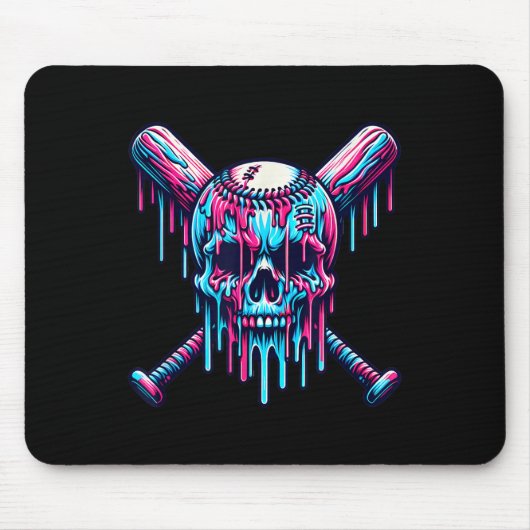 Baseball Skull Tropfen Baseball Tropfen Baseball I Mousepad (Vorne)