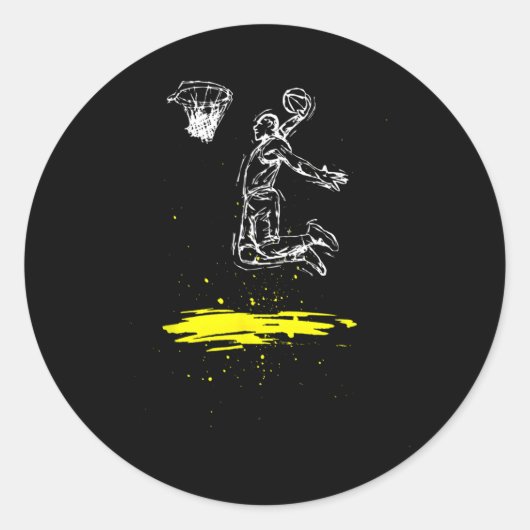 Baseball Slam Dunk Runder Aufkleber (Vorderseite)