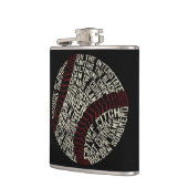 Baseball Slang Words Calligram Flachmann (Links)