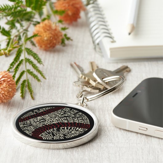 Baseball Slang Words Calligram Schlüsselanhänger (Seite)