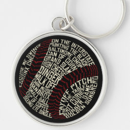 Baseball Slang Words Calligram Schlüsselanhänger