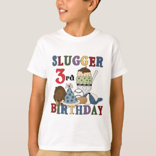 Baseball Slugger 3. Geburtstagstorte T-Shirt