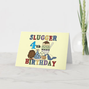 Baseball Slugger 4. Geburtstag Karte