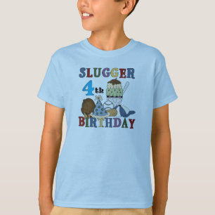 Baseball Slugger 4. Geburtstag T-Shirt