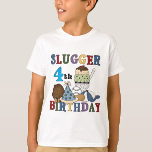 Baseball Slugger 4. Geburtstag T-Shirt