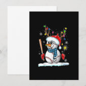 Baseball Snowman Ball Rentier Weihnachtsbeleuchtun Einladung (Vorne/Hinten)
