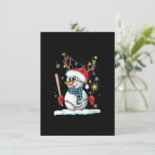 Baseball Snowman Ball Rentier Weihnachtsbeleuchtun Einladung (Stehend Vorderseite)