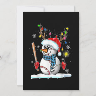 Baseball Snowman Ball Rentier Weihnachtsbeleuchtun Feiertagskarte