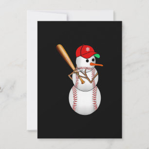 Baseball Snowman Balls Schnee Weihnachten Weihnach Einladung