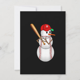 Baseball Snowman Balls Schnee Weihnachten Weihnach Einladung