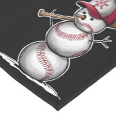 Baseball Snowman Balls Schnee Weihnachten Weihnach Kurzer Tischläufer (Ecke)