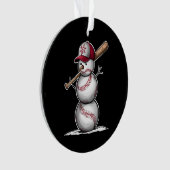 Baseball Snowman Balls Schnee Weihnachten Weihnach Ornament (Vorderseite)