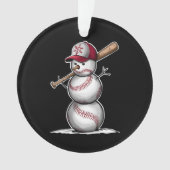 Baseball Snowman Balls Schnee Weihnachten Weihnach Ornament (Vorderseite)