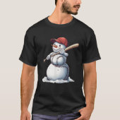 Baseball Snowman Christmas Baseball Pajama for Boy T-Shirt (Vorderseite)