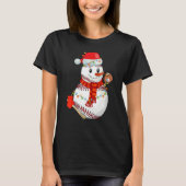 Baseball Snowman Christmas Game Day For Baseball T-Shirt (Vorderseite)